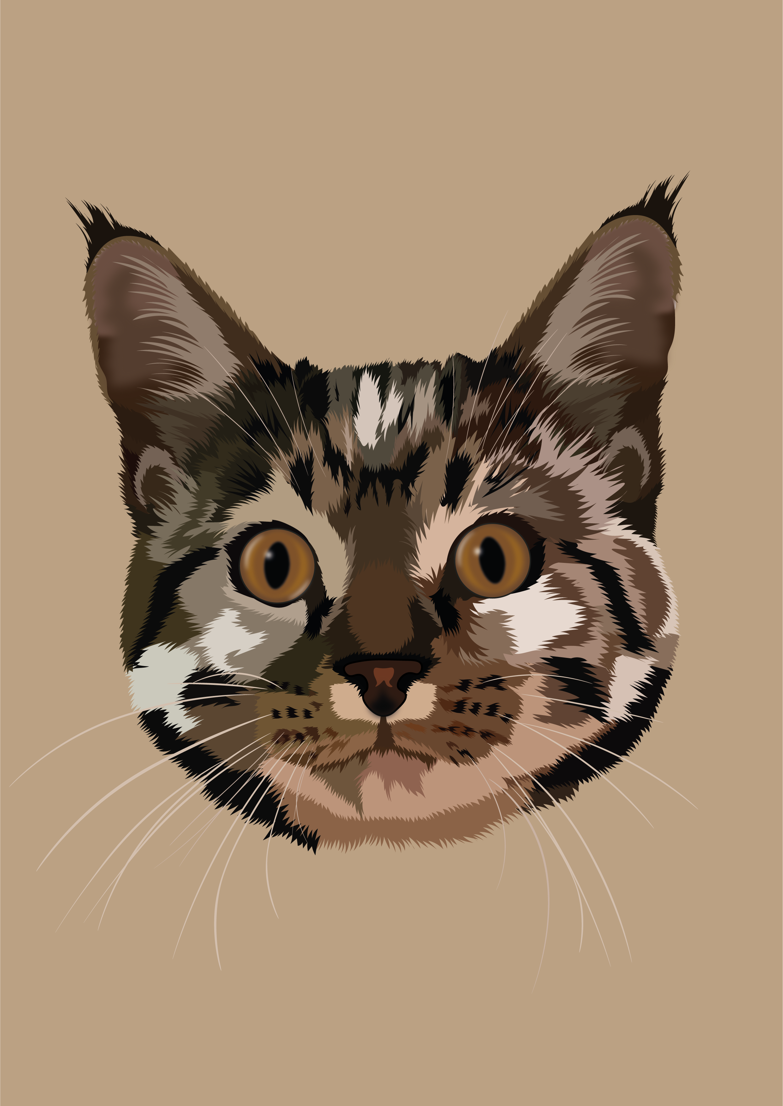 Chiyo art cat illustration portrait vector