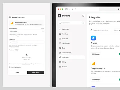 Integration Page - Payinme Personal Wallet Dashboard animation dashboard graphic design integration integration action money money management money save personal wallet saas saas dashboard showcase ux typography ui ui animation ui design ui ux ui ux design ux wallet management