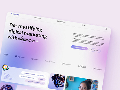 Digital marketing landing page design preview bento bold branding clean design digital figma gradient graphic design grid illustration landing page light logo marketing pastel ui ux web