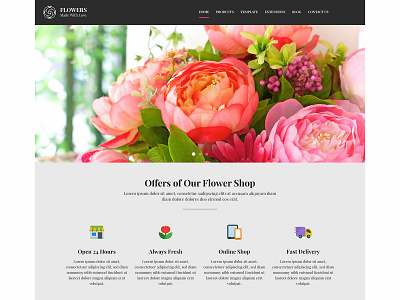 Hot Flowers ecommerce flower flowers flowershop joomla joomla template online shop responsive responsive design template