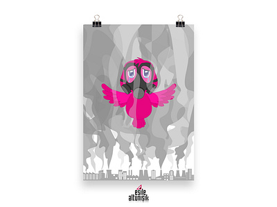 Samsun International Poster Competition / Urban Aesthetics aesthetics art bird gray illustration mask pink poster sky urban vector