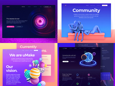 Top 4 of 2018 2d 3d abstract art branding bright colors clean dark experimental futuristic identity promo website technology top 2018 ui ux vibrant web app web design zajno