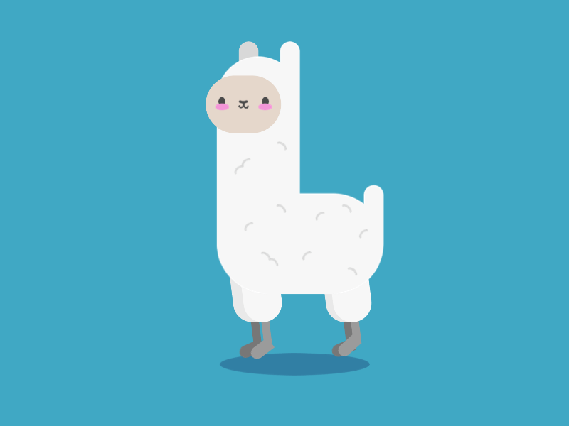 Llama Animation 2d animal animated animation blue cartoon character design design flat design gif icon illustration interface interfacedesign llama principle sketch ui vector web