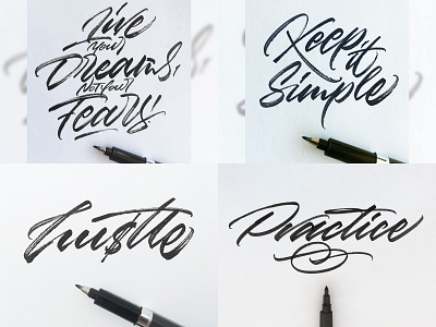 My Top 4 Shots on Dribbble from 2018 art artist brush brush calligraphy brush lettering brushpen brushscript calligraphy customtype design graphic design lettering logo logo design logotype signature signature logo type typography