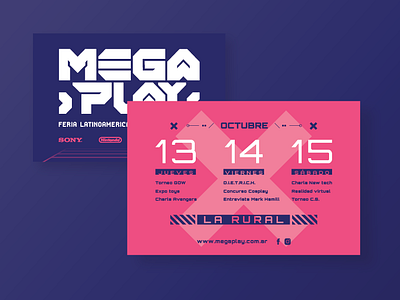 Megaplay - Latin American videogame fair - flyer design brand branding design diseño gráfico evento efímero flyer flyer design games graphic design invitation design logo marca typography uba vector videogame videojuegos