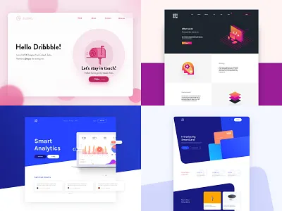 2018 clean gradient illustration landing site startup ui