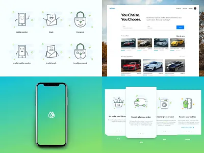 2018 app car design gif illustration interaction laundry mobile uchaise washywash