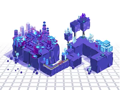 SciFi R&D Center 2.5d design graphic design icon illustration isometric isometric design isometric illustration vector vector art web web illustration website