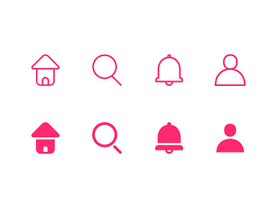 Icons Collection For Mobile Apps apps avatar bell design home icons mobile notification ramya search user ux vector