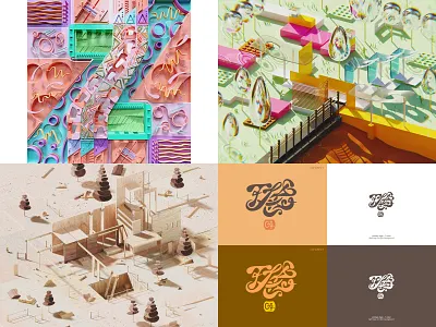 Letters & Environments 3d b3d branding cgi digital illustration keyshot lettering logo rendering rhino3d vector © shockjoy