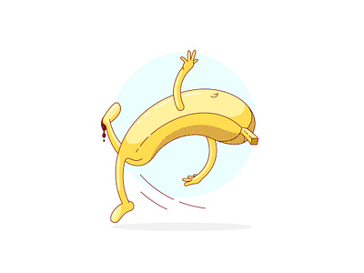 Karma banana design drawing funny illustration slip vector