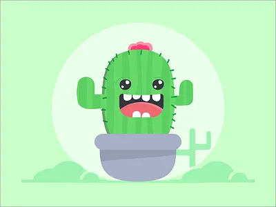 Cactus 🌵🏜️ cactus character colors cute design flat icon green illustration sketch app vector
