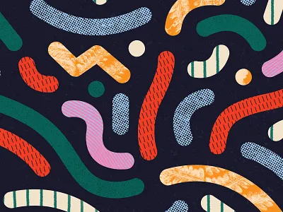 Noodles + Sprinkles abstract noodles vector