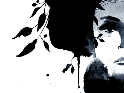 beatrice art beauty design fashion fashion art fashionillustration illustration ink inspiration leaves mode nature person portrait watercolor woman