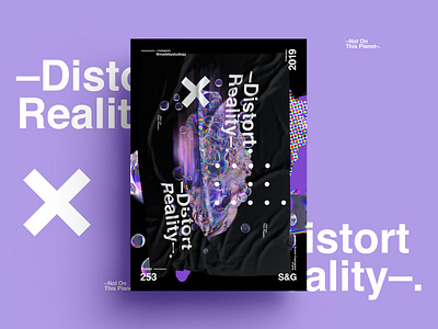 —Distort Reality. art cinema4d color gradient illustration love minimal octane poster posterdesign retro swiss texture type typography vector