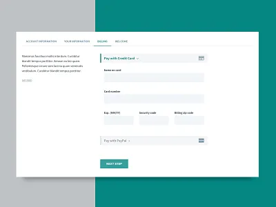 Payment Screen UI billing screen payment screen ui web design