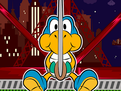 Leonardo Koopa crossover digital art fanart konami ninja turtles nintendo nostalgia parody retro tmnt vector videogame