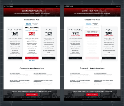 Football Play Maker App / Registration v2 app brand brand and identity branding design design language football graphic plans pricing registration revision sign up ui