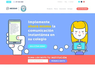 Landing Page - Bots Solutions bot chatbot landing school ui