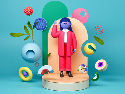 Hello! 2019 animation blue book design branding c4d character character boy character designer cinema4d design graphic hello illustration poster red suit suit website 캐릭터 디자이너 캐릭터 디자인