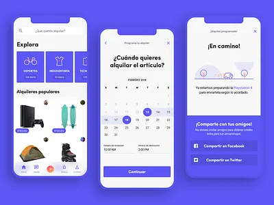 On-demand storage and rental App app flat guru ios purple rental space storage uidesign
