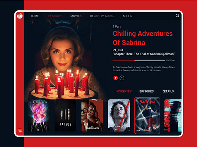 Daily Ui Challenge 025 - TV App app challenge daily daily ui dailyui day25 design netflix sabrina tv tv app tv show ui