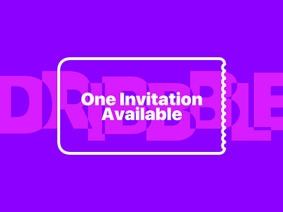 Giveaway - One Dribbble Invitation Available bold font design dribbble invitation invite neon colors pink purple sketch ticket