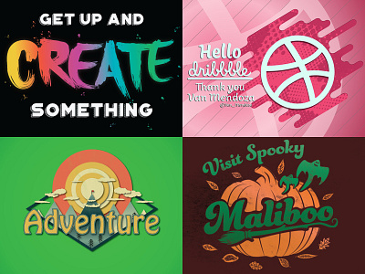 2018 Top 4 Shots - Pixel_Samuel 2018 adobe illustrator adventure art debut design digital dribbble illustration inspiration shirt design thank you thankful top 4 shots year in review