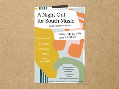 SHS Event Poster collage digital collage event event branding event poster fundraiser fundraising high school nonprofit poster print design pro bono school shapes