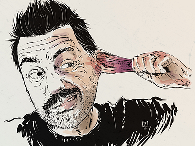 Inktober 2018 “Stretch” autoportrait digitalillustration drawing illustration inktober ipadart portrait