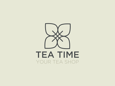 Tea Time logo branding design flat illustration logo tea typography vector