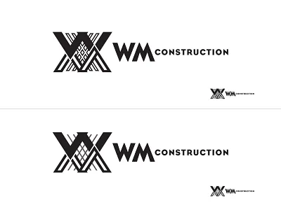 WM Construction logo WIP construction graphic icon logo m monogram type w webdesign wip