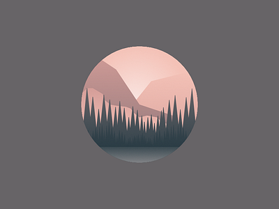 Forest color duotone enviroment flat gradient lake mountain pastel simple trees vector