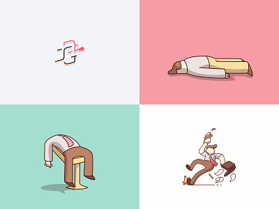 2018 cartoon design flat illustration lazy pastel simple thin line vector