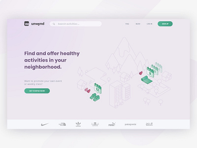 Healthy activities landing page branding design drawing illustration isometric isometric design isometric illustration landing page landing page design landing page illustration ui ux ux ui design vector web