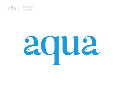 85/100 Daily Smart Logo Challenge 100 day challenge 100 day project abstract aqua blue fish letter letterform letters logo logo challenge modern negative space negative space water wordmark