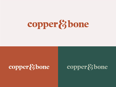 Copper & Bone bone brand design branding copper custom type design logo logo design serif typography