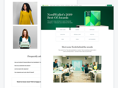 NerdWallet's Best-Of Awards awards branding design photograhy typography ui ux