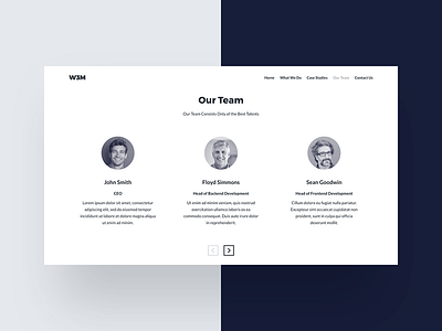 Our Team agency app application concept corporate design digital interface landing page portfolio promo software startup team technology ui ux web website white space