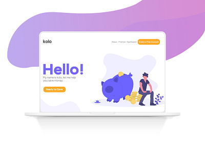 Kolo Landing Page app banking app clean landing page macbook minimal minimalist design ui ui ux youth