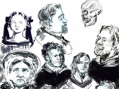 dageurrotype people illustration sketch