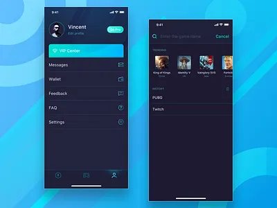 My & Search app design ui ux