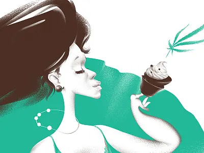 Girl with cake cake ganja girl home baked marihuana thc