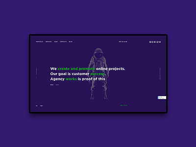 ECHIZH. Dev agency landing page agancy app astronaut development landing landing page mobile seo studio violet