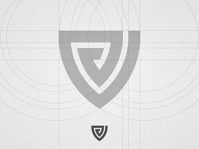 Vatix - Grid Breakdown bold lines design process geometric designer grey letters grid breakdown initial mark protection logomark safety icon shield logo smart symbol technology company v clever monogram