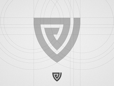 Vatix - Grid Breakdown bold lines design process geometric designer grey letters grid breakdown initial mark protection logomark safety icon shield logo smart symbol technology company v clever monogram