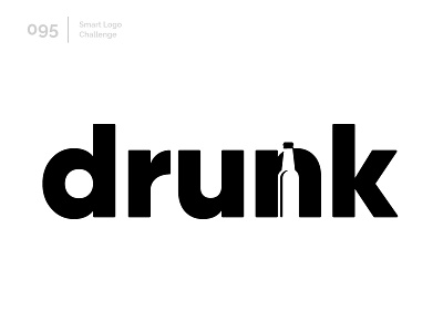 95/100 Daily Smart Logo Challenge 100 day challenge 100 day project beer drunk letter letterform letters logo logo challenge negative space negative space typography wordmark