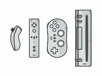Wii controller design game gamecube gaming icon mario n64 nes nintendo outline pokemon retro snes super mario vectors video wii