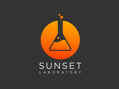 Sunset Laboratory Logo brand branding chemical company laboratory logo logo idea orange sunset