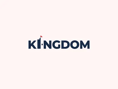 Kingdom Wordmark Logo clever clever logo flag fort identity king kingdom logo minimal negative space royal rule typography word mark wordmark